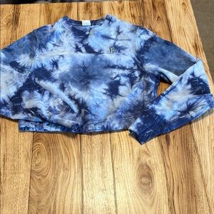 PINK Victoria's Secret Blue Tie-Dye Cropped Top